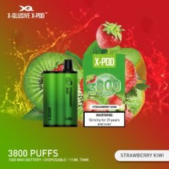 X-QLUSIVE X-POD STRAWBERRY KIWI – 3800 PUFFS